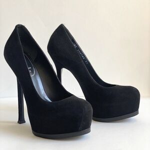 YVES SAINT LAURENT Black Suede Tribtoo